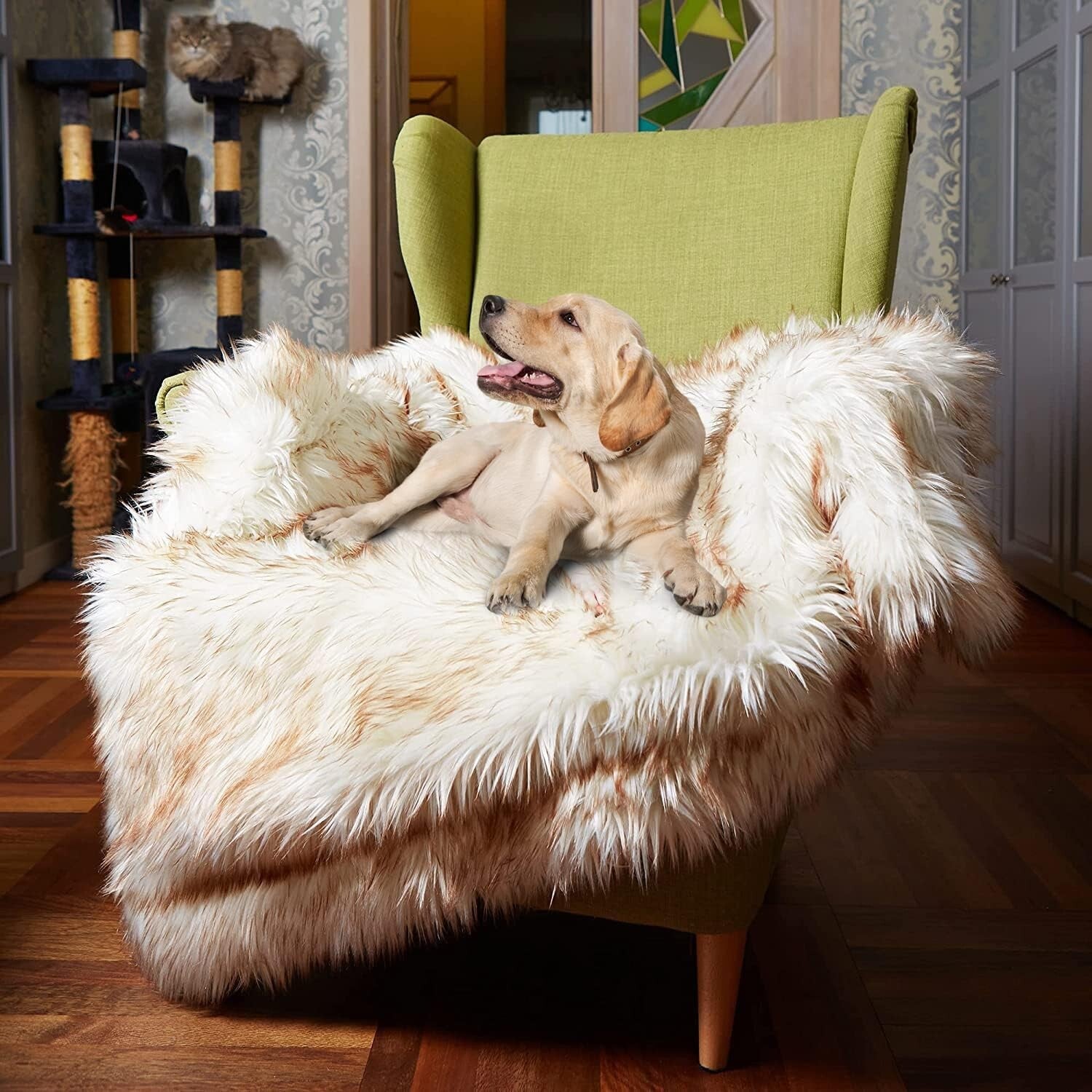 Versatile 80” x 60” Waterproof Pet Blanket - Machine Washable Faux Fur Cover