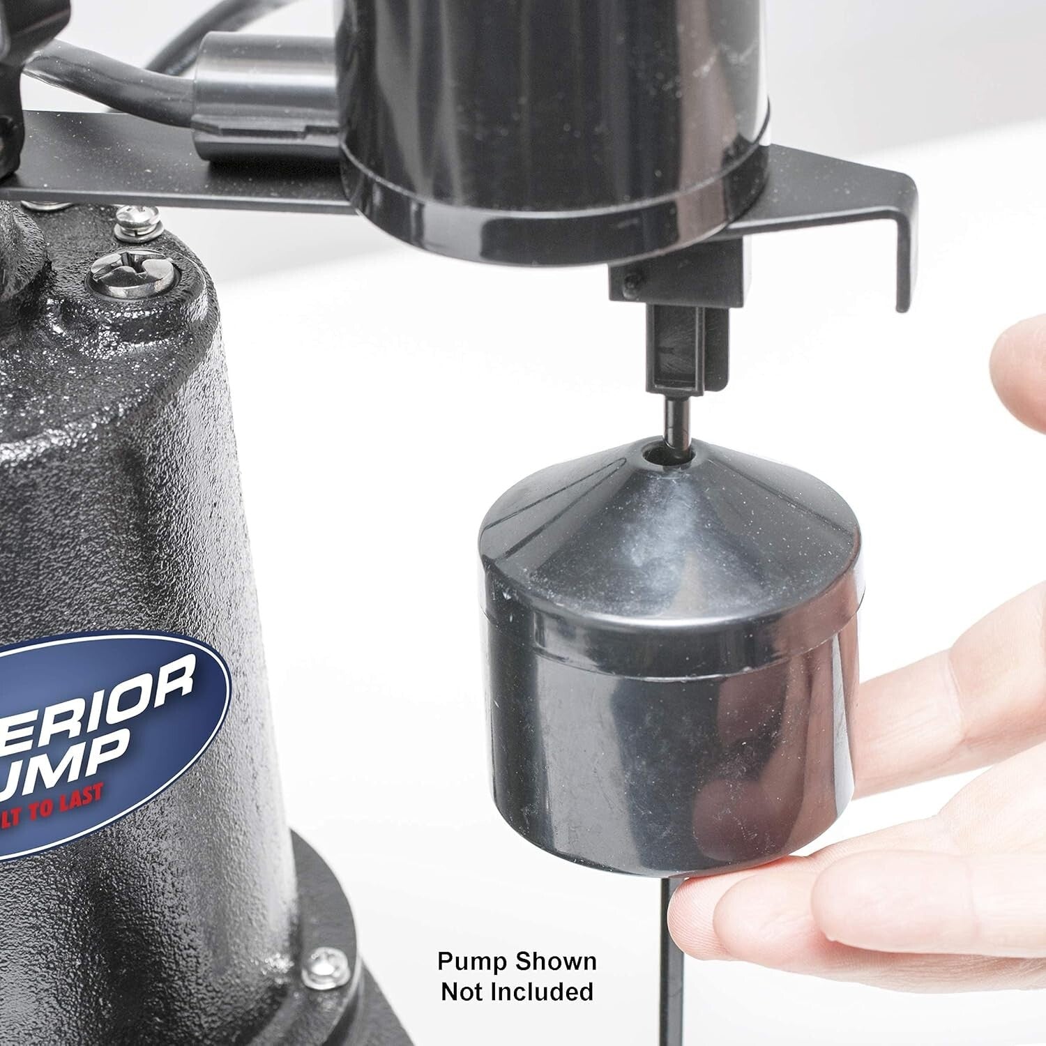 Black Vertical Float Switch with Mounting Bracket for Efficient Pump Operation