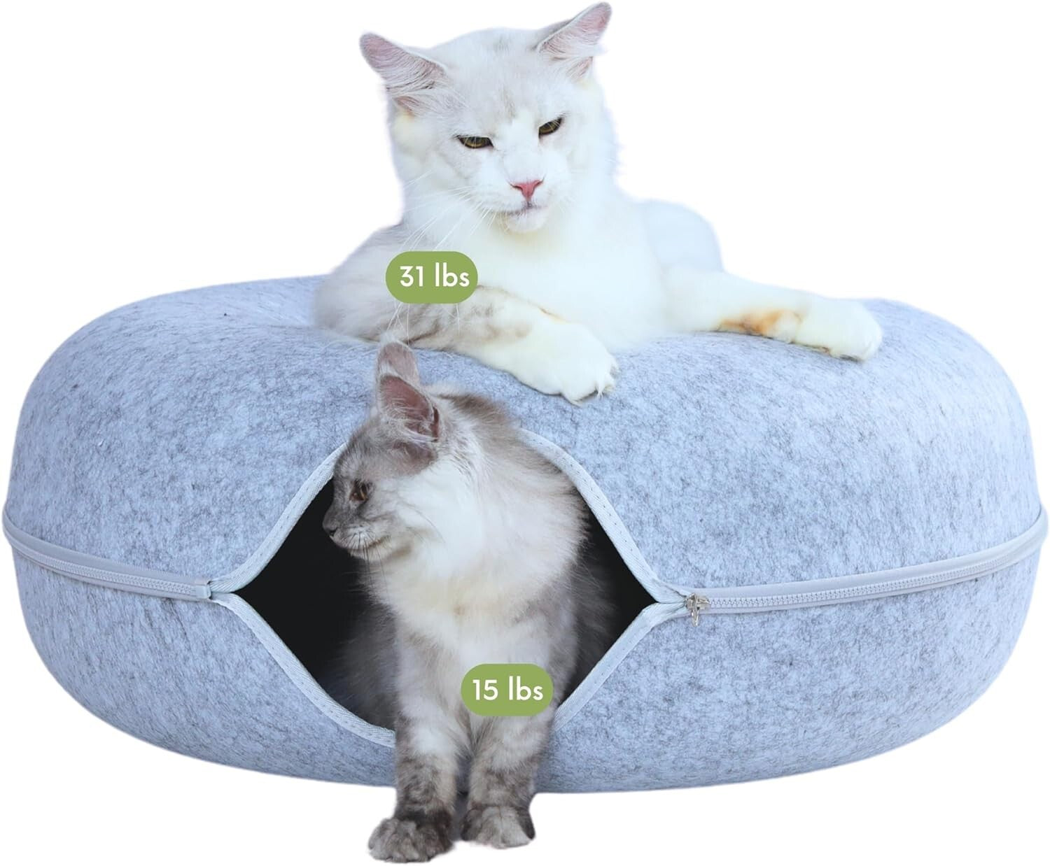 Large Cat Cave with Tunnel & Scratch-Resistant Felt for Year-Round Comfort