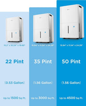 Load image into Gallery viewer, Sleek 50 Pint Dehumidifier for 4,500 Sq. Ft. - Smart Control &amp; Quiet Performance