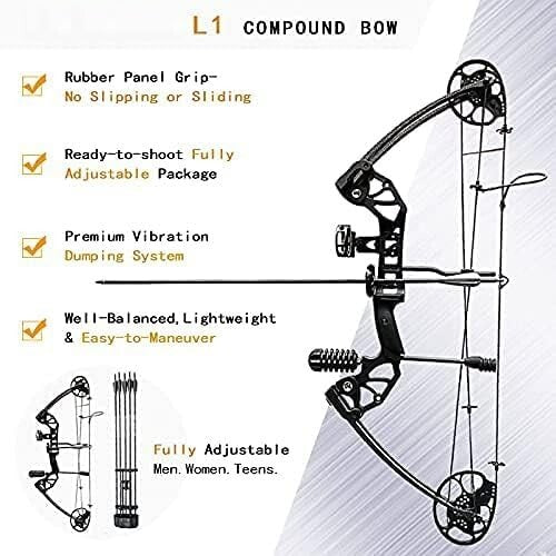 Adjustable 0-70 Lbs Compound Bow with Accessories - Perfect for Beginners