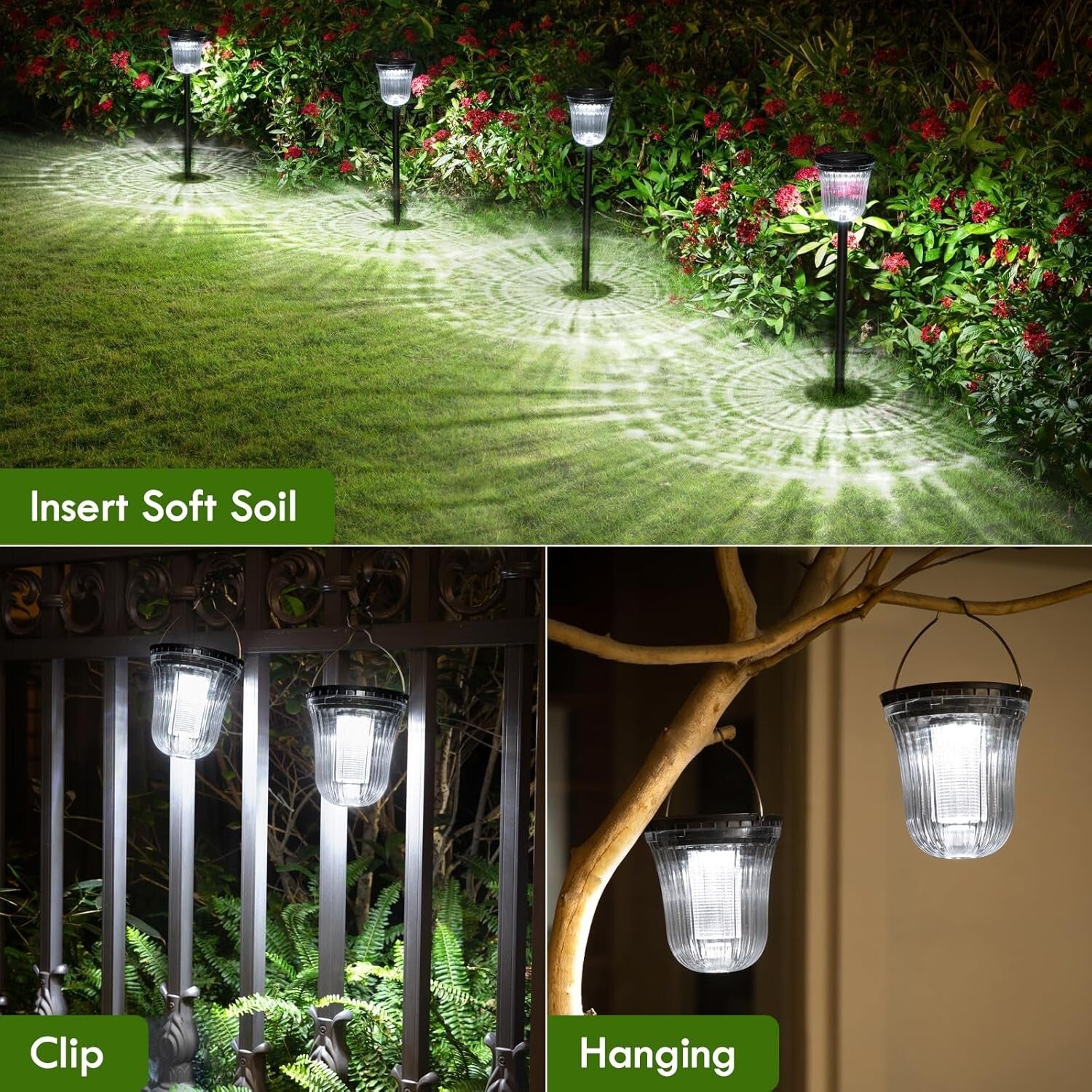 200 Lumens Solar Pathway Lights - Waterproof Outdoor Lights, 4 Pack Set