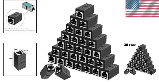 30-Pack Shielded RJ45 Cat7/Cat6 Female Couplers - Reliable Ethernet Connectivity