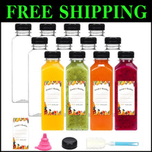 Load image into Gallery viewer, Clear 16oz Juice Bottles with Caps - Ideal for Smoothies &amp; Camping Drinks
