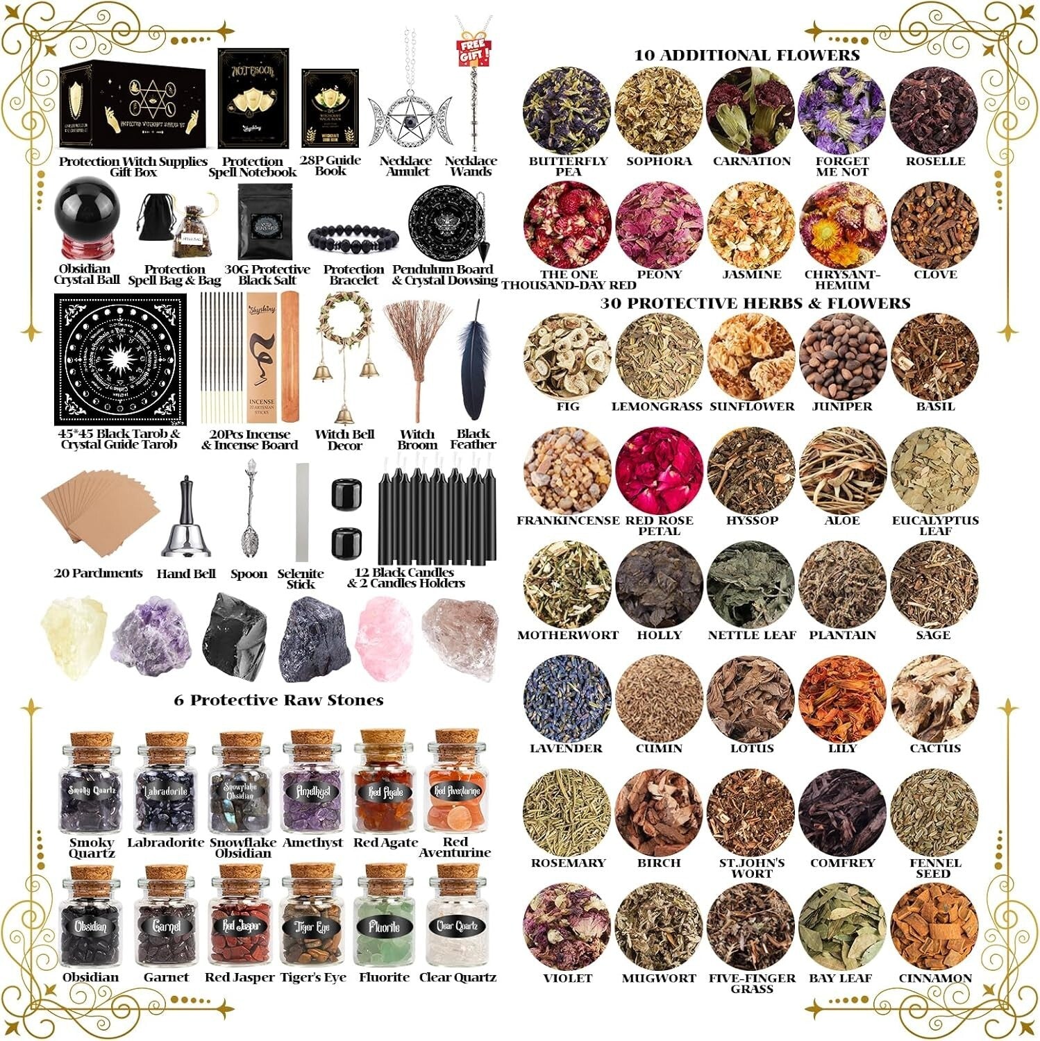 Witchcraft Starter Kit: 125 Essential Supplies for Protection & Spell Crafting