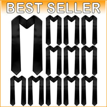 Load image into Gallery viewer, 70 Inch Satin Graduation Stoles - 12 Bulk White Sashes for Unisex Graduates
