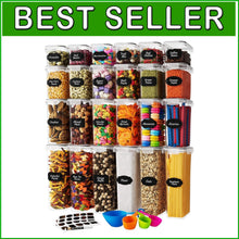 Load image into Gallery viewer, Eco-Friendly 24-Piece BPA-Free Storage Containers with Labels &amp; Measuring Spoon