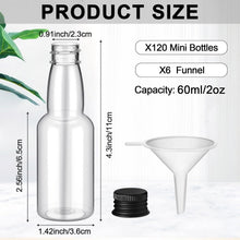 Load image into Gallery viewer, 120-Pc Mini Liquor Bottles - Airtight Shot Bottles with Funnels for Events