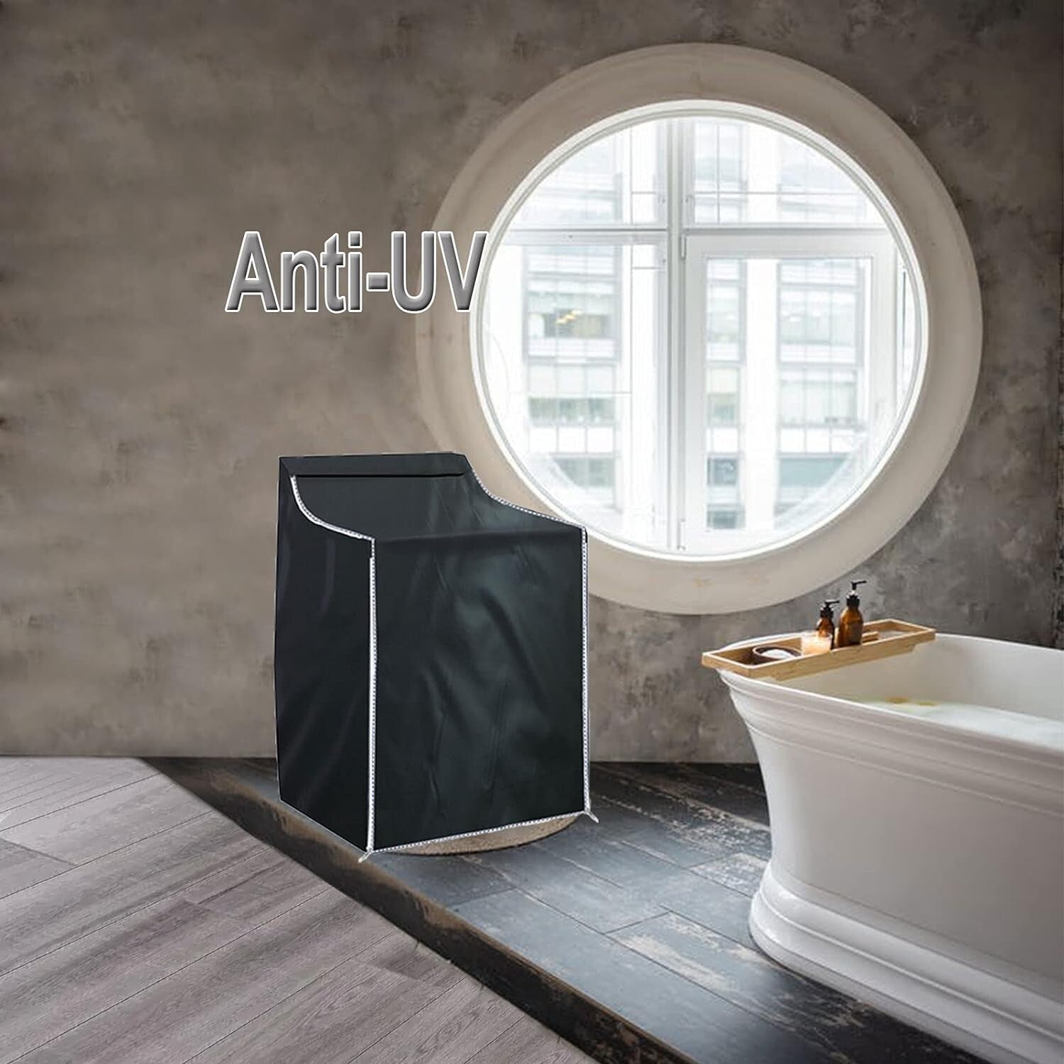 Elegant Black Washer and Dryer Covers, Zipper Design for Easy Access - 2 Pieces