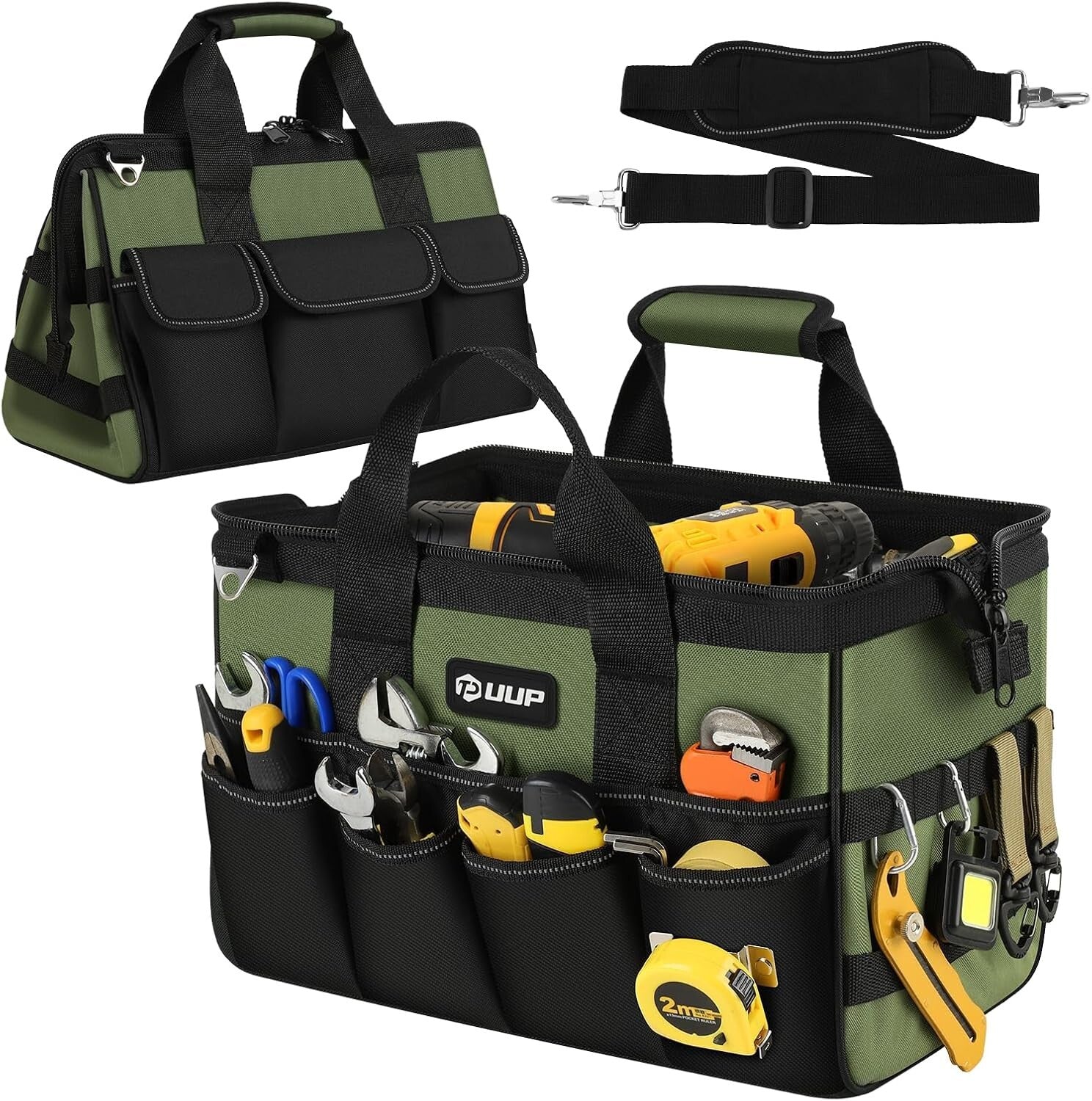 Durable 15-Inch Tool Bag with Adjustable Shoulder Strap - Ideal for Mechanics