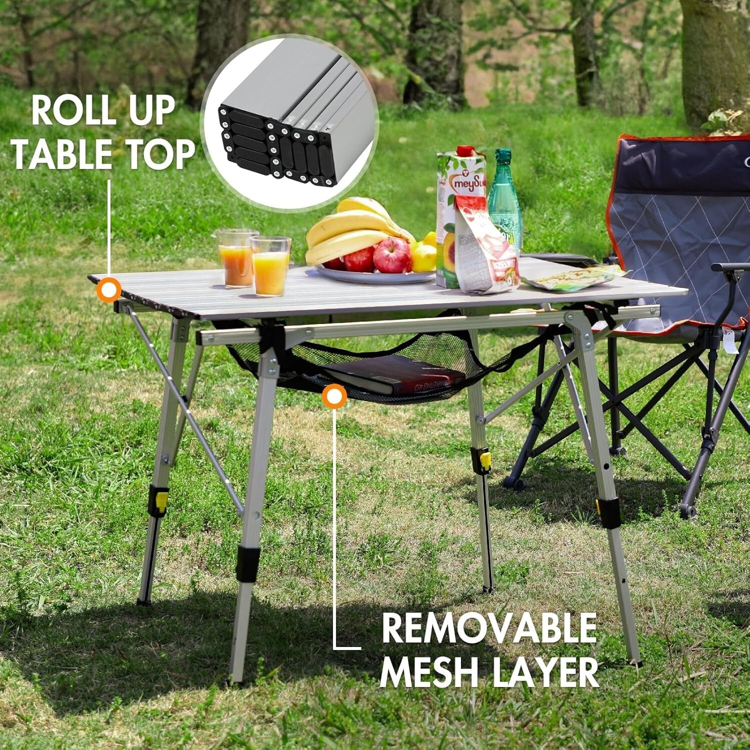 Versatile Aluminum Folding Table for Camping with Quick Setup - 132 lbs Capacity