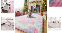 Load image into Gallery viewer, Soft Plush 5x8 Rainbow Shag Area Rug - Ideal for Girls' Playrooms &amp; Nurseries