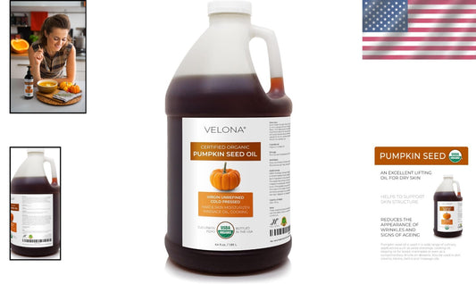 Cold Pressed Pumpkin Seed Oil - 64 Fl Oz | Natural Skin & Hair Care Essential