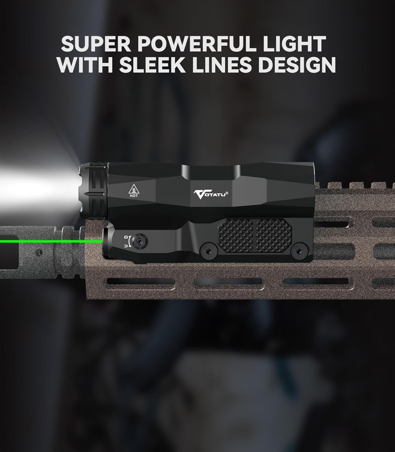 Picatinny M-LOK Tactical Flashlight with Touch Pad & 2400 Lumens Light Power