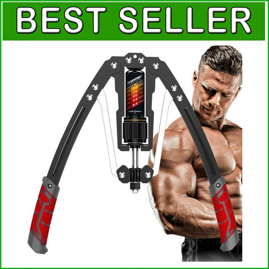 Durable Adjustable Arm Exerciser with Hydraulic Power - 22 to 440lbs Resistance