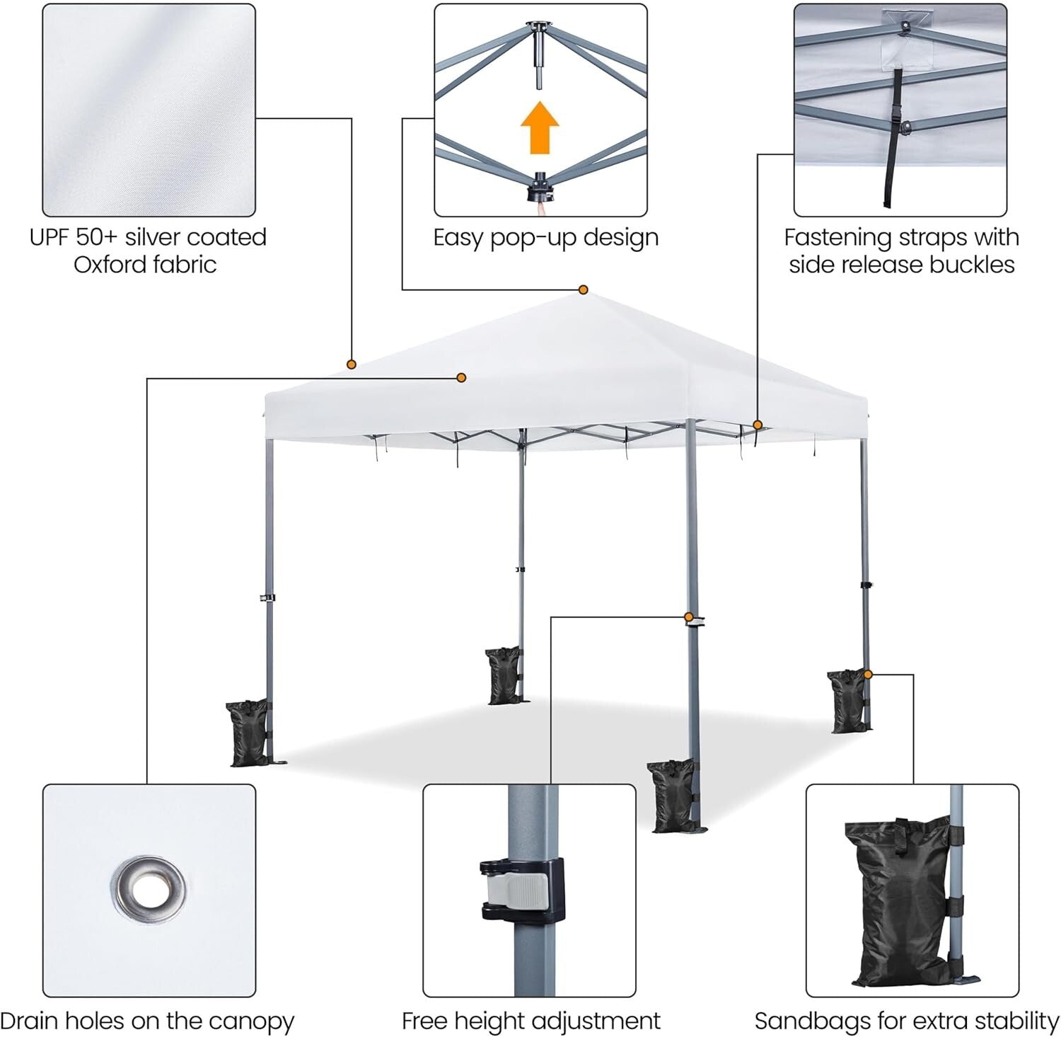 Instant 12x12 Gazebo Canopy with Roller Bag & Four Sandbags for Convenient Setup