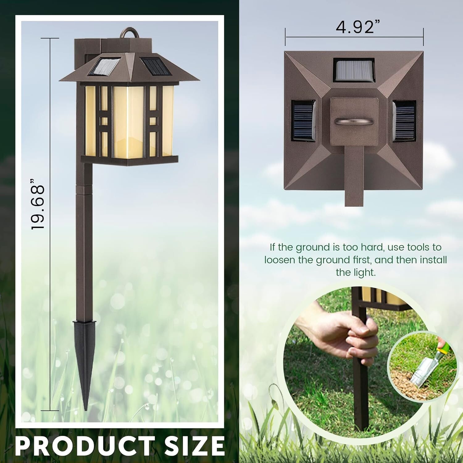 Elegant Japanese Solar Lights - 4 Pack Waterproof Pathway Garden Illumination