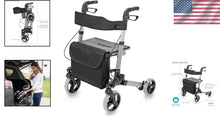 Load image into Gallery viewer, Lightweight Adjustable Rollator Walker with Backrest &amp; Storage - Optimal Comfort