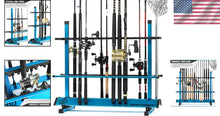 Load image into Gallery viewer, Premium 24-48 Slot Aluminum Fishing Rod Organizer - Easy Assembly Included