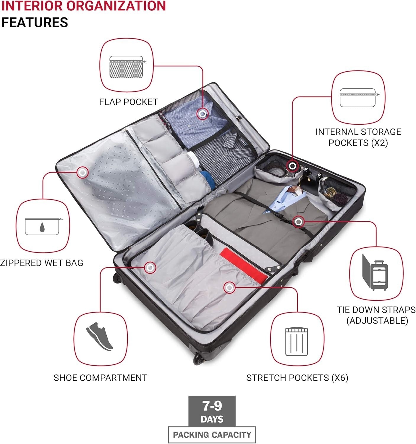 Durable Four-Compartment Wheeled Garment Bag for Men & Women - Organized Travel