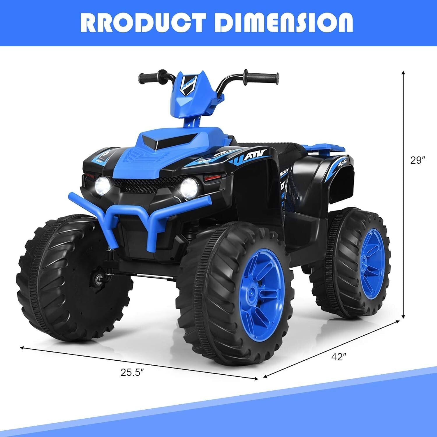 12V Kids ATV with LED Lights - Safe Electric Ride-On Vehicle for Outdoor Fun