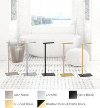 Load image into Gallery viewer, Luxury Brushed Brass Freestanding Toilet Paper Holder with Weighted Base, 22.25”