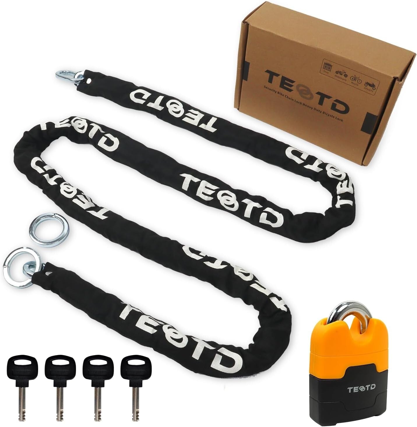 Anti-Theft U-Lock with 8.2ft Chain - Durable Security for Motorcycles & Trailers