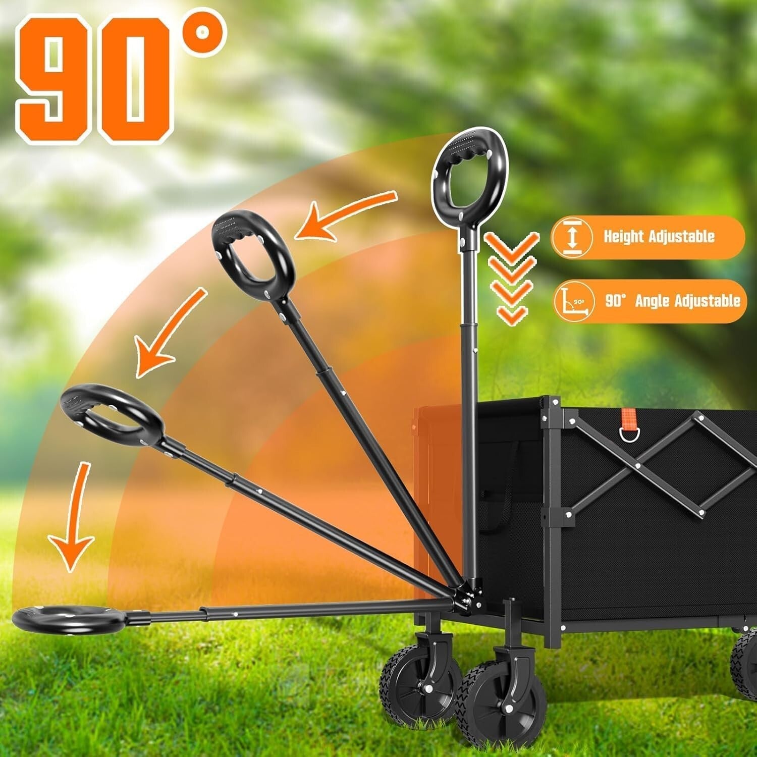 Lightweight Portable Utility Shopping Cart with Anti-Slip Wheels for Outdoors