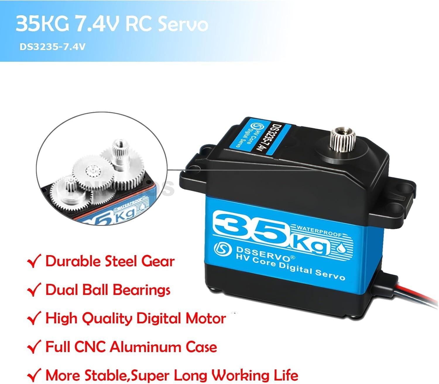 Efficient 35KG RC Servo Pack - High Torque and Speed for Serious Enthusiasts