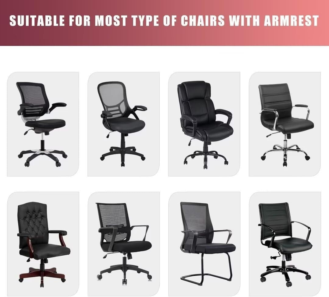 Universal Black Stretch Chair Covers - 4 Pack Machine Washable Office Slipcovers