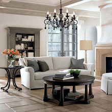 Load image into Gallery viewer, Stunning 8-Light Vintage Chandelier - Adjustable Dimming, Black &amp; Crystal Finish