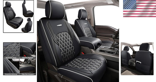 Stylish Custom Fit Faux Leather Seat Covers for 2015-2024 Ford Super Duty Trucks