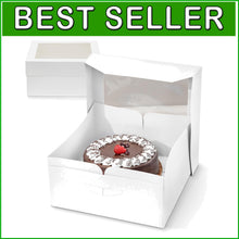 Load image into Gallery viewer, Sturdy Flip-Top Cake Boxes with Window Display - Perfect for 12-Inch Creations