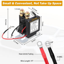 Load image into Gallery viewer, 500A Start 200A Rated Remote Control Battery Isolator with Pure Copper Cables
