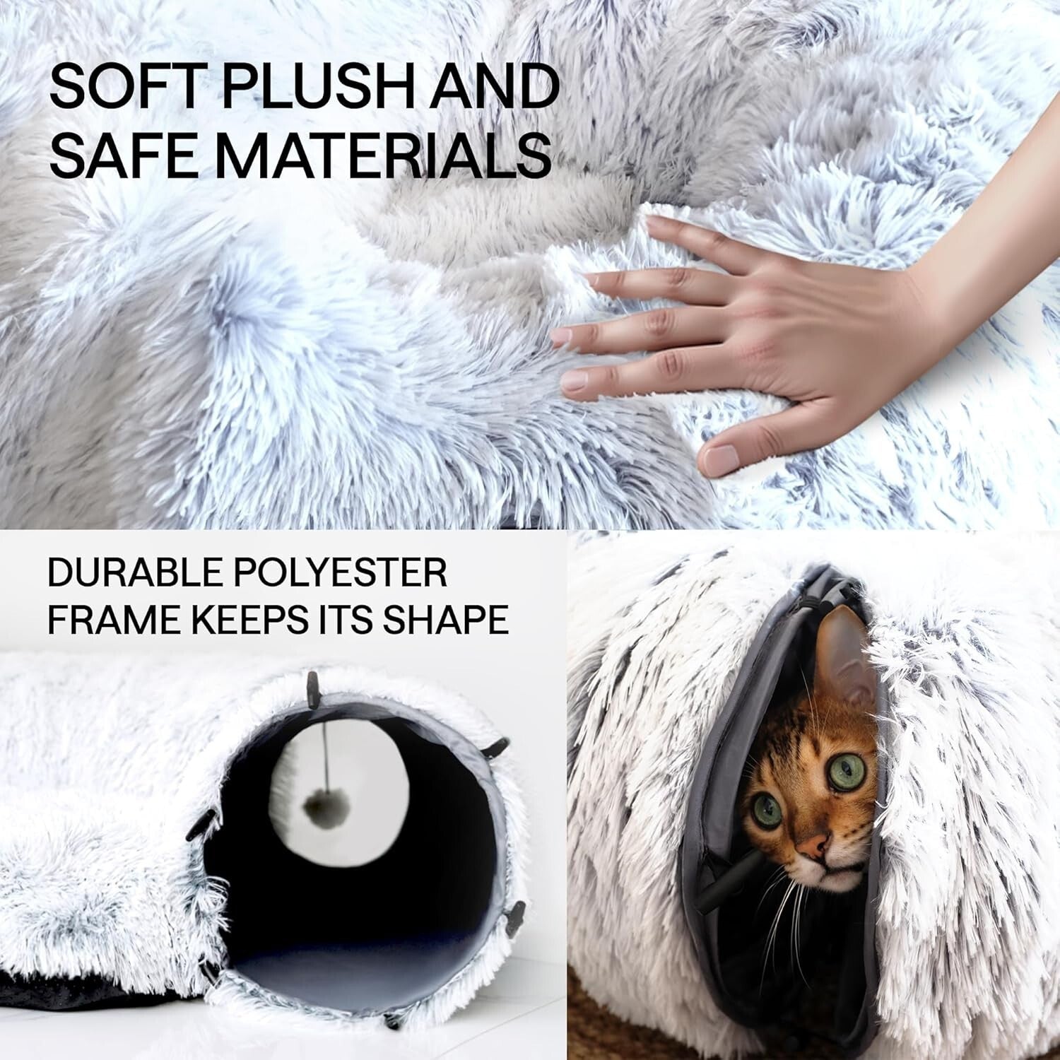 Interactive Cat Playground: Bed Cave with Tunnel, Ball & Laser Toy for Cats