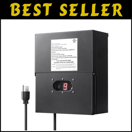 Energy Efficient Low Voltage Transformer with Timer for Easy Outdoor Lighting