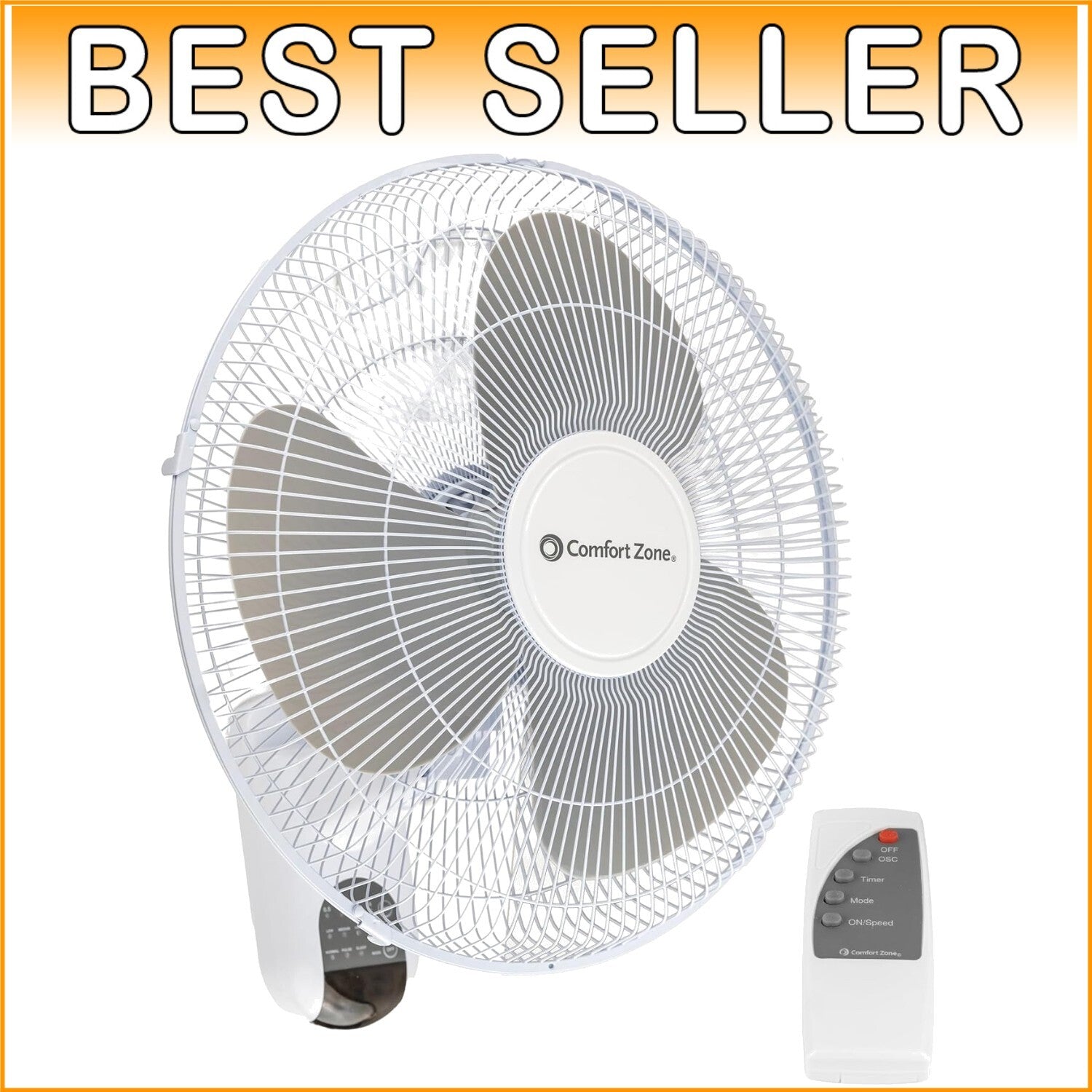 Adjustable 16-Inch Wall-Mount Fan with Remote - Perfect for Home, Office & Gym