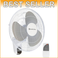 Load image into Gallery viewer, Adjustable 16-Inch Wall-Mount Fan with Remote - Perfect for Home, Office &amp; Gym
