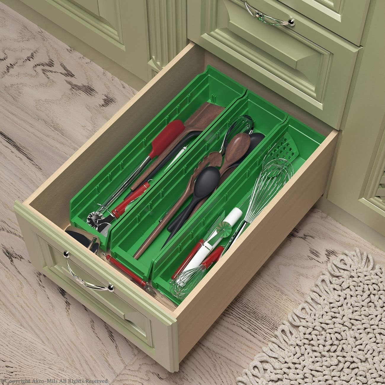 Durable 12-Pack Green Plastic Shelf Bins – Perfect for Closet and Drawer Storage