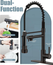 Load image into Gallery viewer, Elegant Oil Rubbed Bronze Kitchen Faucet with Soap Dispenser &amp; Pull Down Sprayer