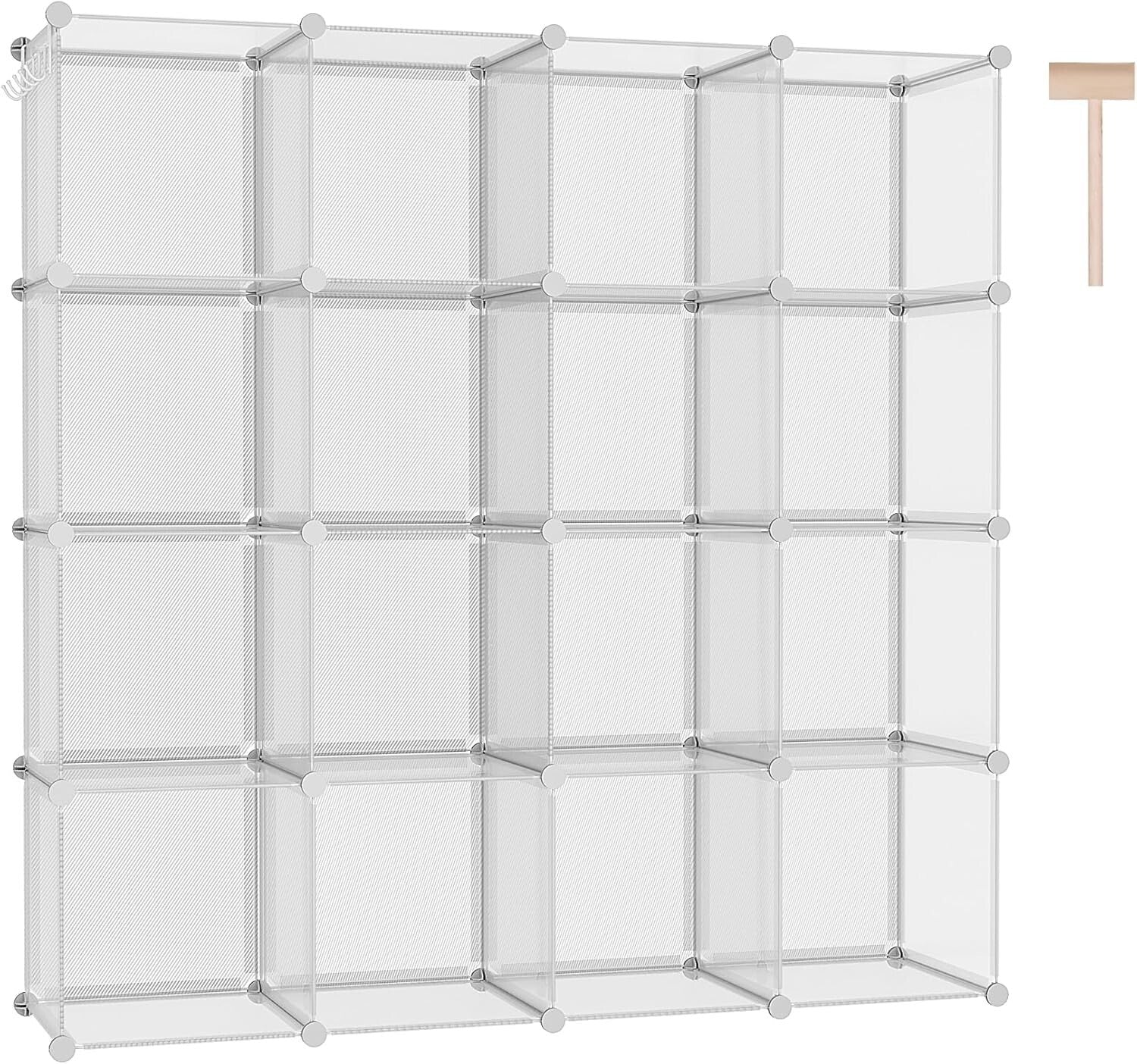Durable 16-Cube Plastic Organizer with Elegant Finish - DIY Storage Solutions