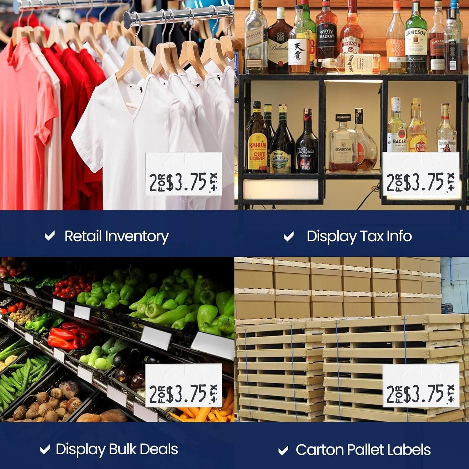 Bulk White Pricing Labels for Monarch 1131 - 160,000 Labels + Ink Rolls Included