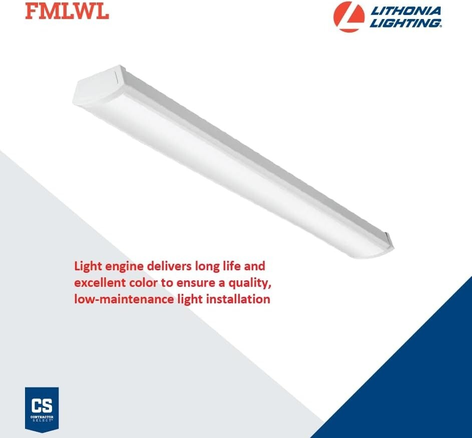 48-Inch Energy Star Rated LED Wraparound Ceiling Light - Cool White Illumination