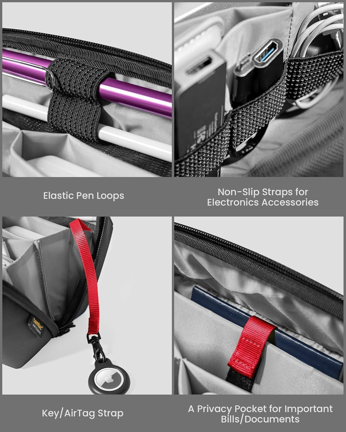 Water-Resistant Electronic Organizer Pouch for MacBook Cables & Accessories