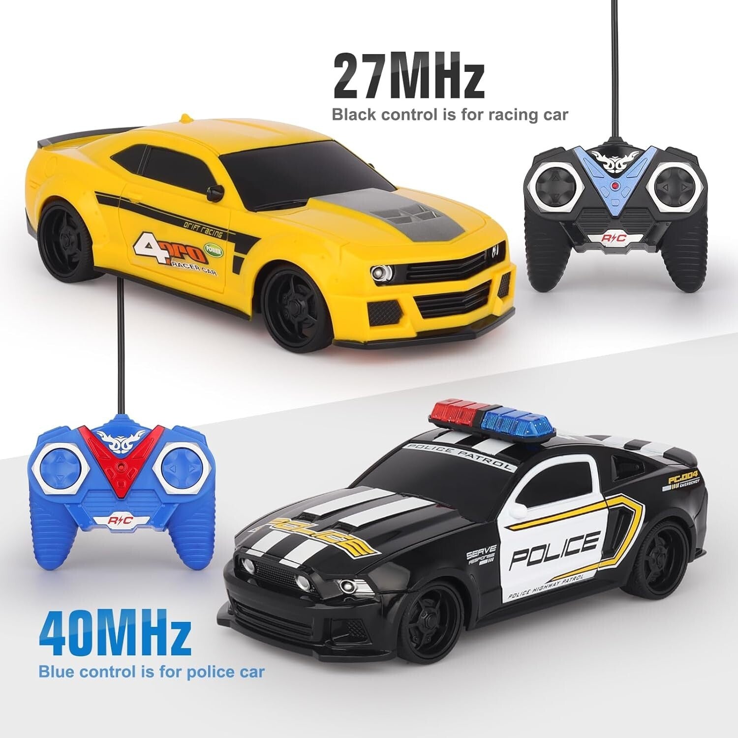 Compact Remote Control Police Car & Sports Car: Perfect for Kids' Playtime