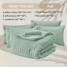 Load image into Gallery viewer, Romantic Seersucker Full Size Comforter Set - Includes Sheets &amp; Pillowcases