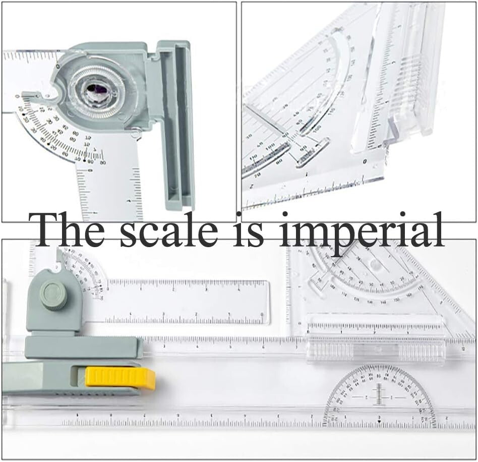 A3 Drafting Table with Inch Scale Ruler & Protractor - Lightweight Drawing Board