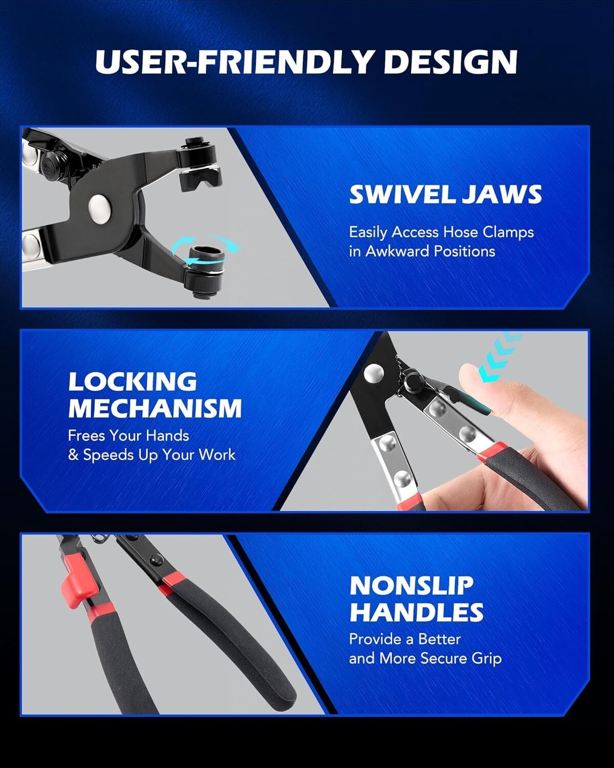 Flexible Long Reach Hose Pliers Set - Perfect for Cars, Trucks & Motorcycles