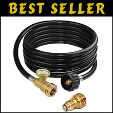 Load image into Gallery viewer, 12-Foot Propane Hose with Gauge - Ideal for Grills and RV Connections