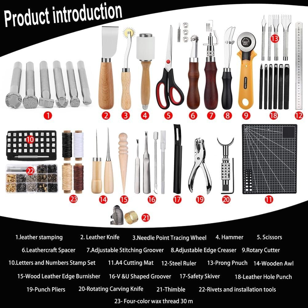 DIY Leather Tooling Kit for Creative Projects - Compact and Portable Design